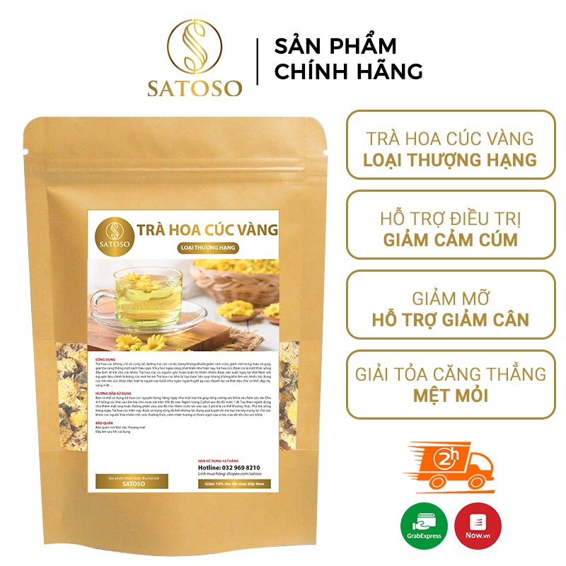 Trà hoa cúc vàng sấy nguyên bông Satoso - Ảnh 9