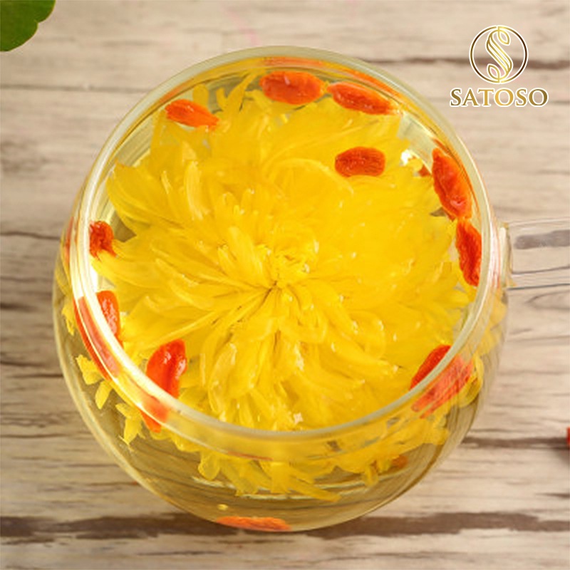 Trà hoa cúc vàng sấy nguyên bông Satoso - Ảnh 8