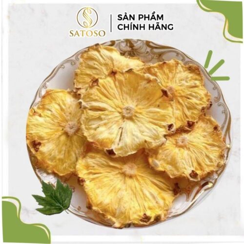 Dứa sấy thái lát thượng hạng Satoso hỗ trợ tiêu hóa, tăng cường hệ miễn dịch