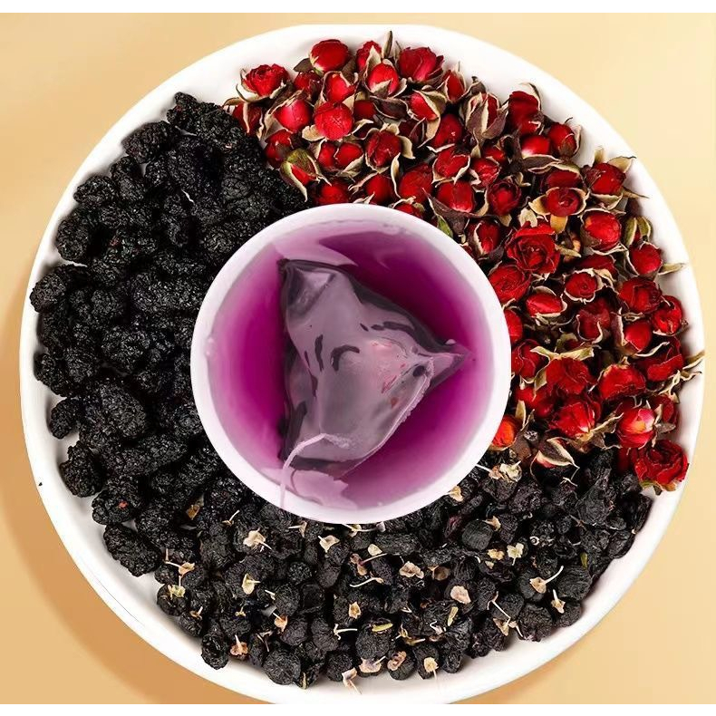 Trà thảo mộc dưỡng nhan bổ máu ích huyết Satoso gồm Hắc Kỷ Tử, Nụ Hồng và Dâu Tằm - Ảnh 2