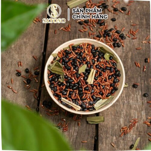 Trà gạo lứt lá dứa (lá nếp) mix đậu đen, đậu đỏ, hoa nhài Satoso