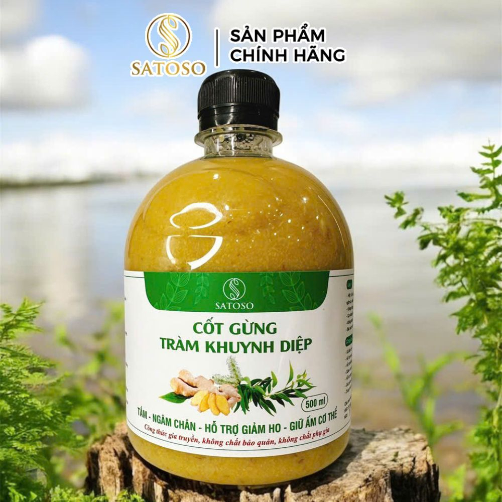 Cốt Gừng Tràm Khuynh Diệp Satoso 500ml- Pha Tắm Bé, Ngâm Chân, Giữ Ấm - Ảnh 2