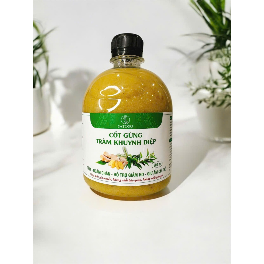Cốt Gừng Tràm Khuynh Diệp Satoso 500ml- Pha Tắm Bé, Ngâm Chân, Giữ Ấm - Ảnh 4