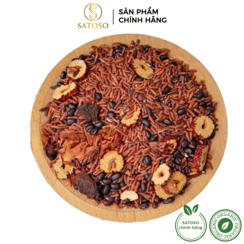 Trà gạo lứt huyết rồng mix táo đỏ, đậu đen xanh lòng thượng hạng SATOSO