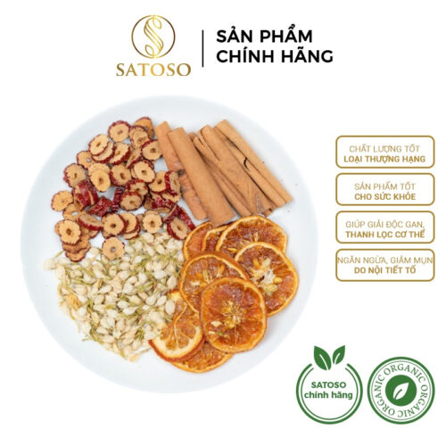 Trà Cam Quế mix táo đỏ, hoa nhài giúp giữ ấm cơ thể, tăng sức đề kháng SATOSO