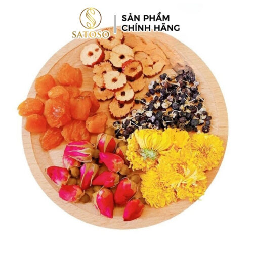 Trà dưỡng nhan quý phi mix long nhãn, táo đỏ, kỷ tử, hoa hồng, hoa cúc SATOSO hỗ trợ sức khoẻ