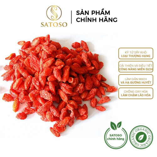 Kỷ Tử Sấy Khô SATOSO Loại Thượng Hạng, Tốt Cho Da, Hỗ Trợ Bồi Bổ Cơ Thể