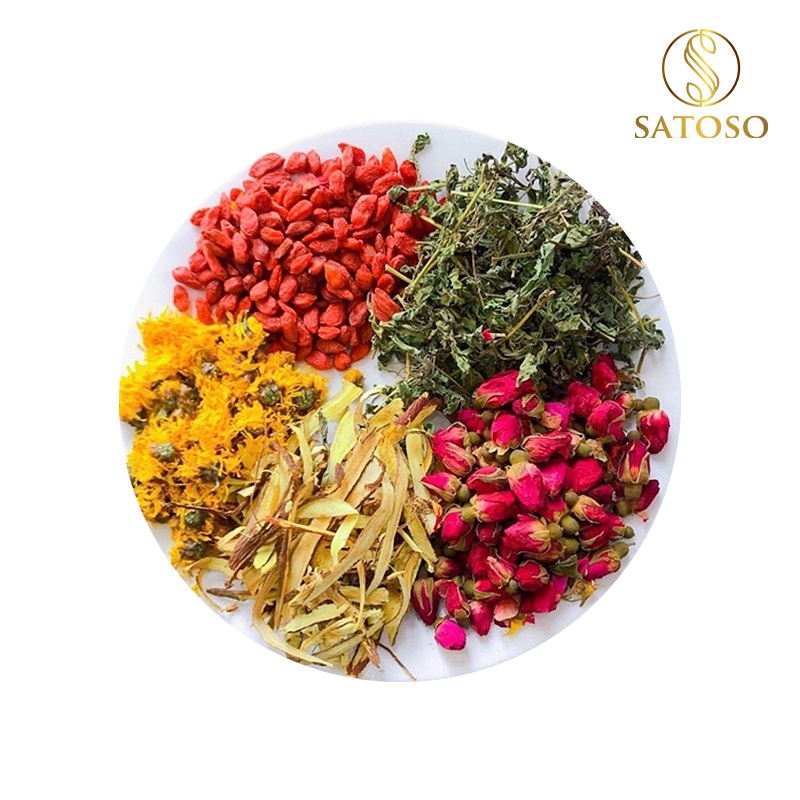 Combo trà thảo mộc SATOSO giúp da đẹp,thanh lọc cơ thể gói 10g - Ảnh 2