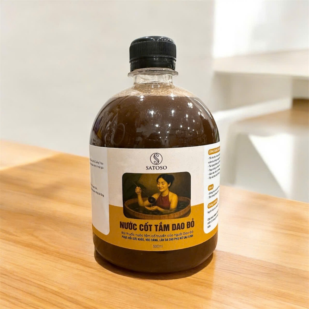 Nước Tắm Dao Đỏ SATOSO Chăm Sóc Cơ Thể Mẹ Sau Sinh Chai 500ml - Ảnh 3