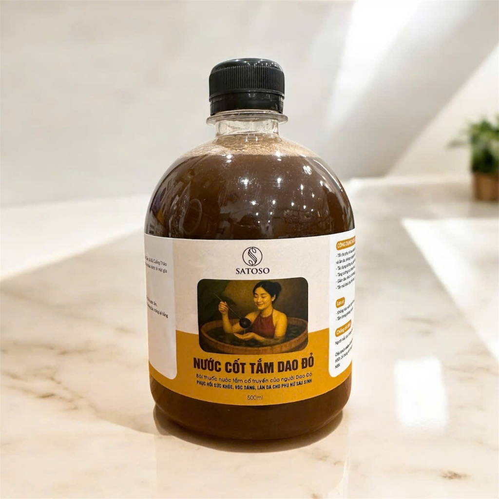 Nước Tắm Dao Đỏ SATOSO Chăm Sóc Cơ Thể Mẹ Sau Sinh Chai 500ml - Ảnh 4