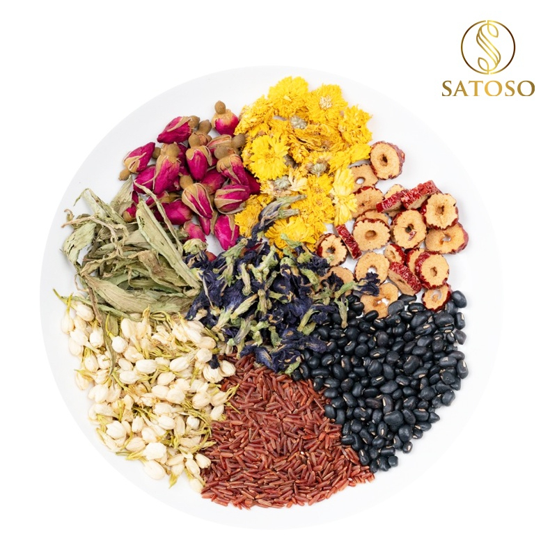 Combo trà thảo mộc SATOSO giúp da đẹp,thanh lọc cơ thể gói 10g - Ảnh 4