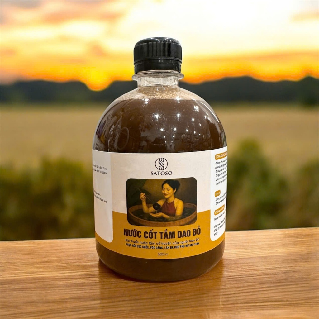 Nước Tắm Dao Đỏ SATOSO Chăm Sóc Cơ Thể Mẹ Sau Sinh Chai 500ml - Ảnh 5