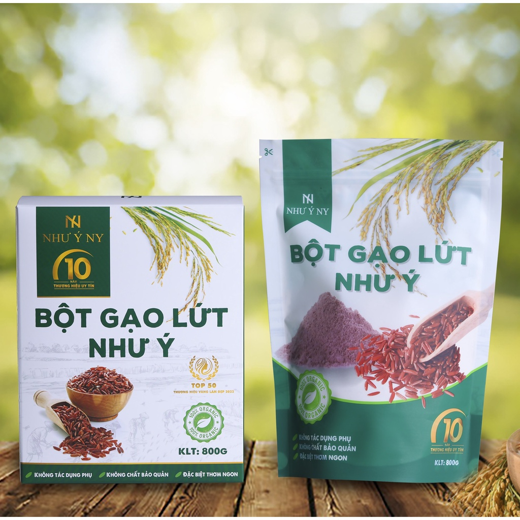 Bột gạo lứt Như Ý NY hộp 800g hỗ trợ kiểm soát cân nặng, tăng cường sức khỏe, thân thiện cơ thể