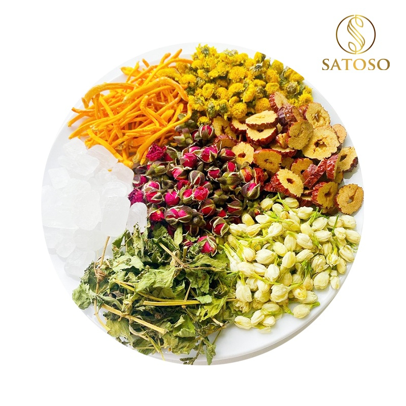 Combo trà thảo mộc SATOSO giúp da đẹp,thanh lọc cơ thể gói 10g - Ảnh 7