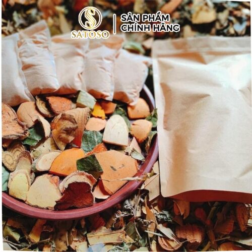 Bột Lá Tắm Tốt Cho Mẹ Sau Sinh SATOSO - Hỗ Trợ Phục Hồi Sức Khỏe, Làm Sạch, Giảm Ngứa